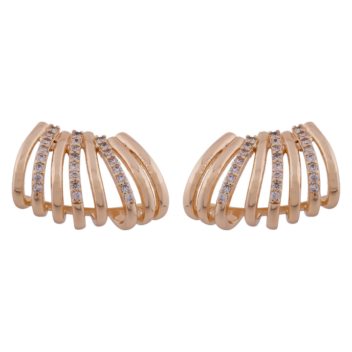 Golden Wave Studs Earrings