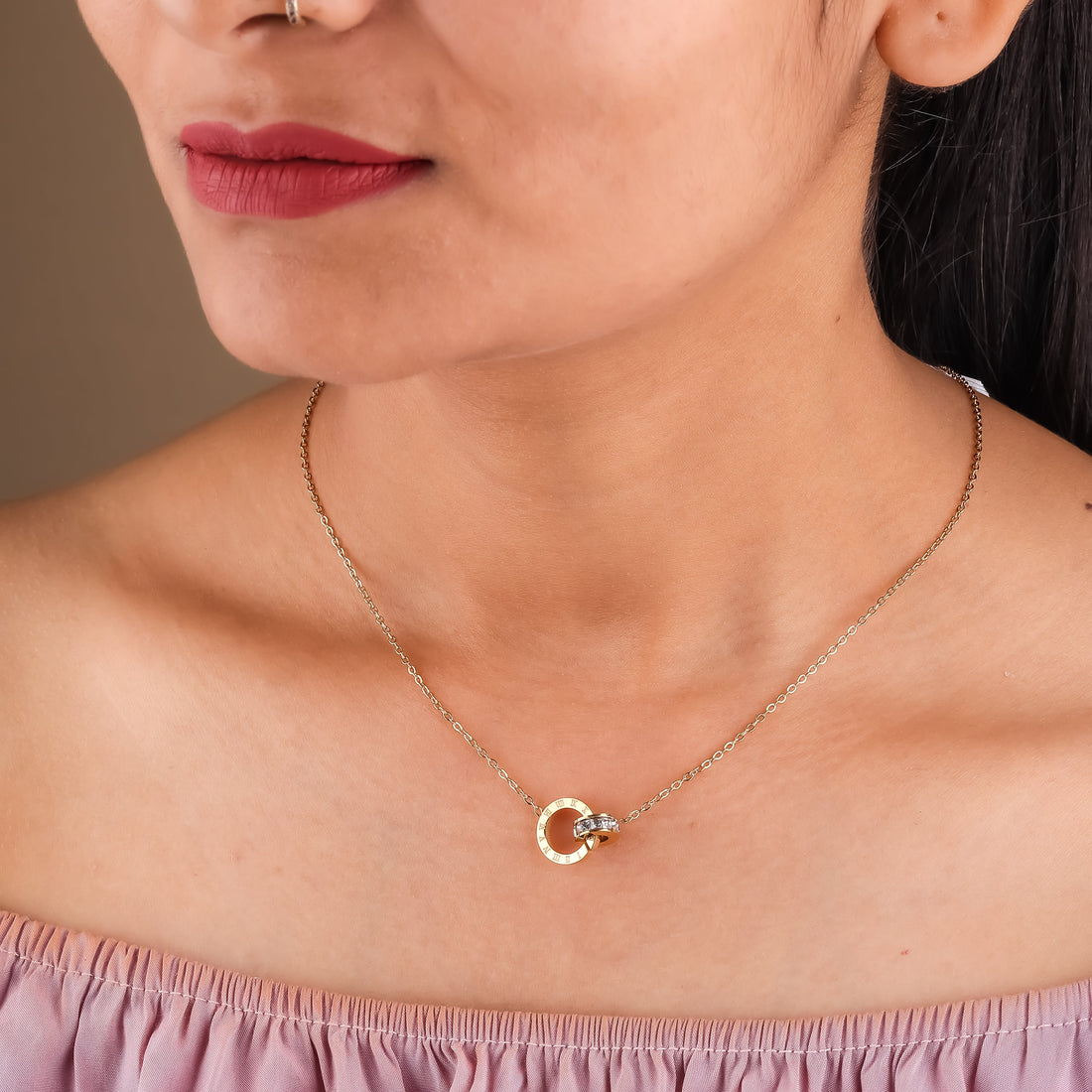 Nandini Roman Letter Gold Necklace