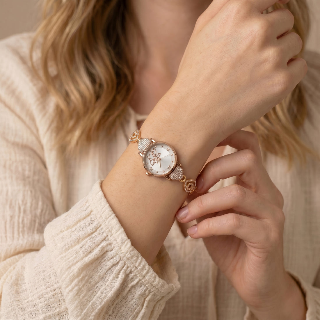 Ivory Luxe Crystal Watch