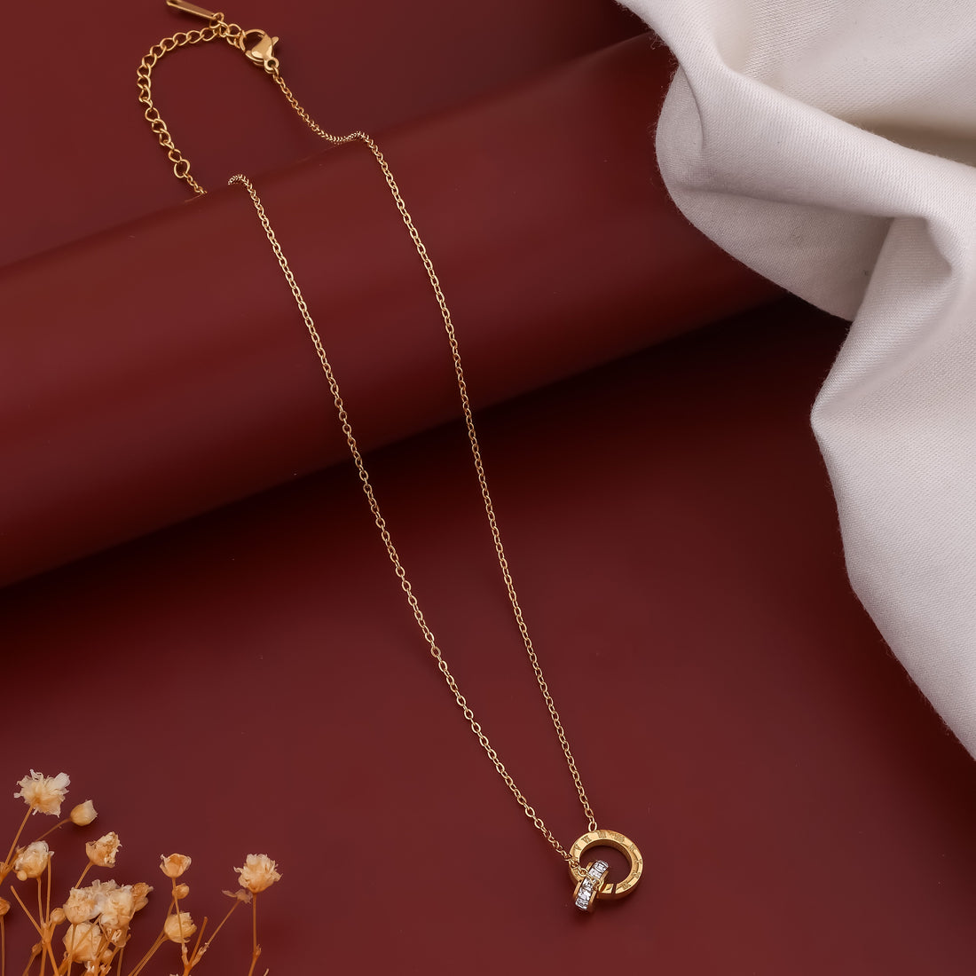 Nandini Roman Letter Gold Necklace
