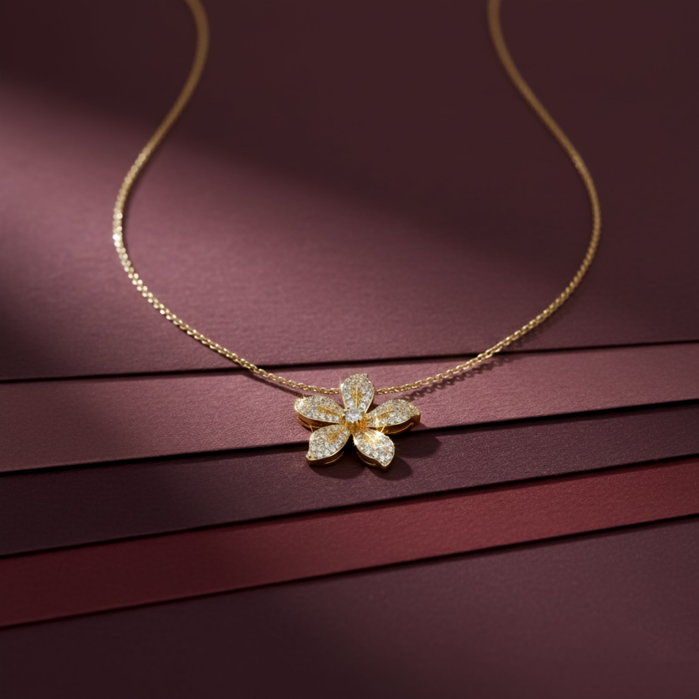 Luxe Floral Sparkle Necklace
