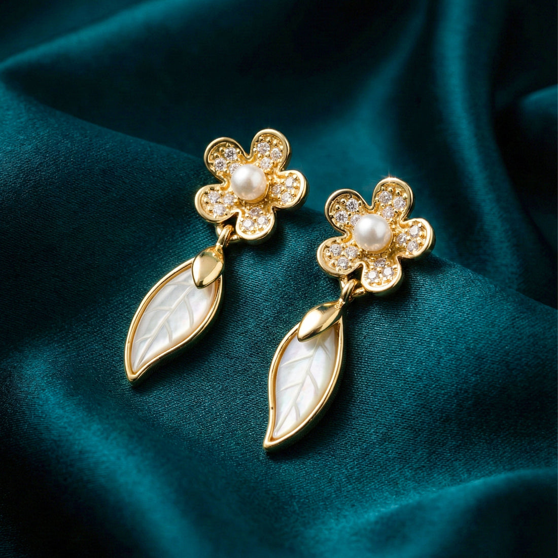 Nazakat Pearl Flower Earrings