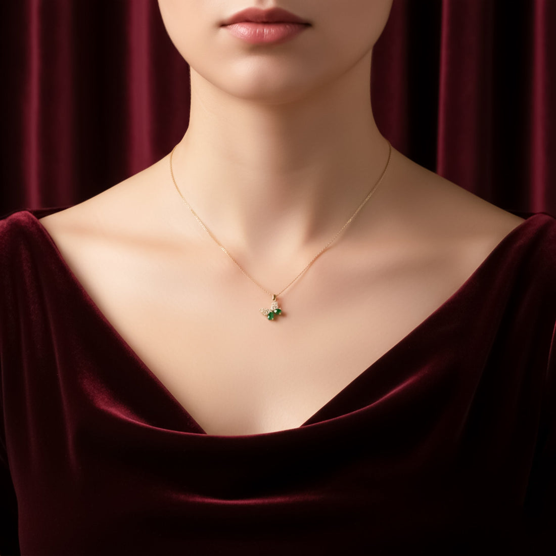 Emerald Butterfly Necklace