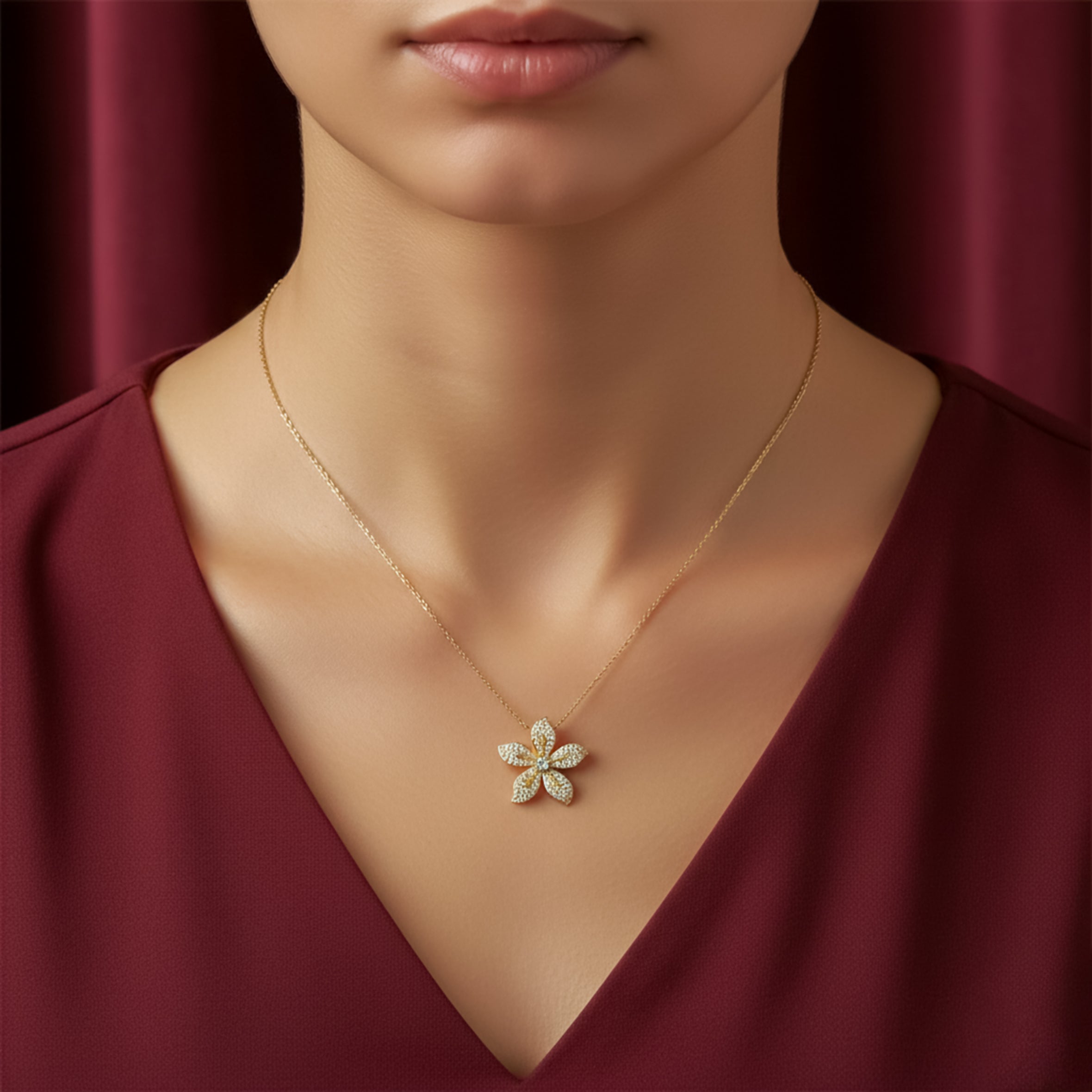 Luxe Floral Sparkle Necklace