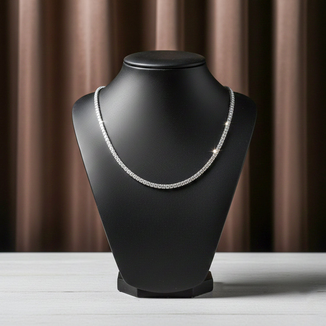 Silver Diamond Tennis Necklace