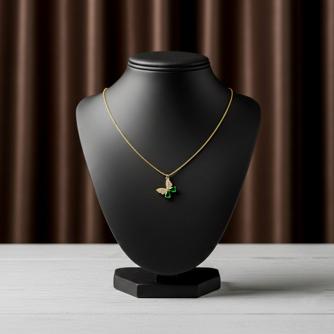 Emerald Butterfly Necklace