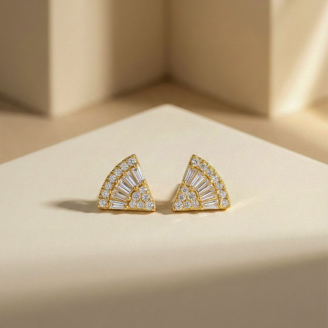Opulence Arc Crystal Stud Earrings