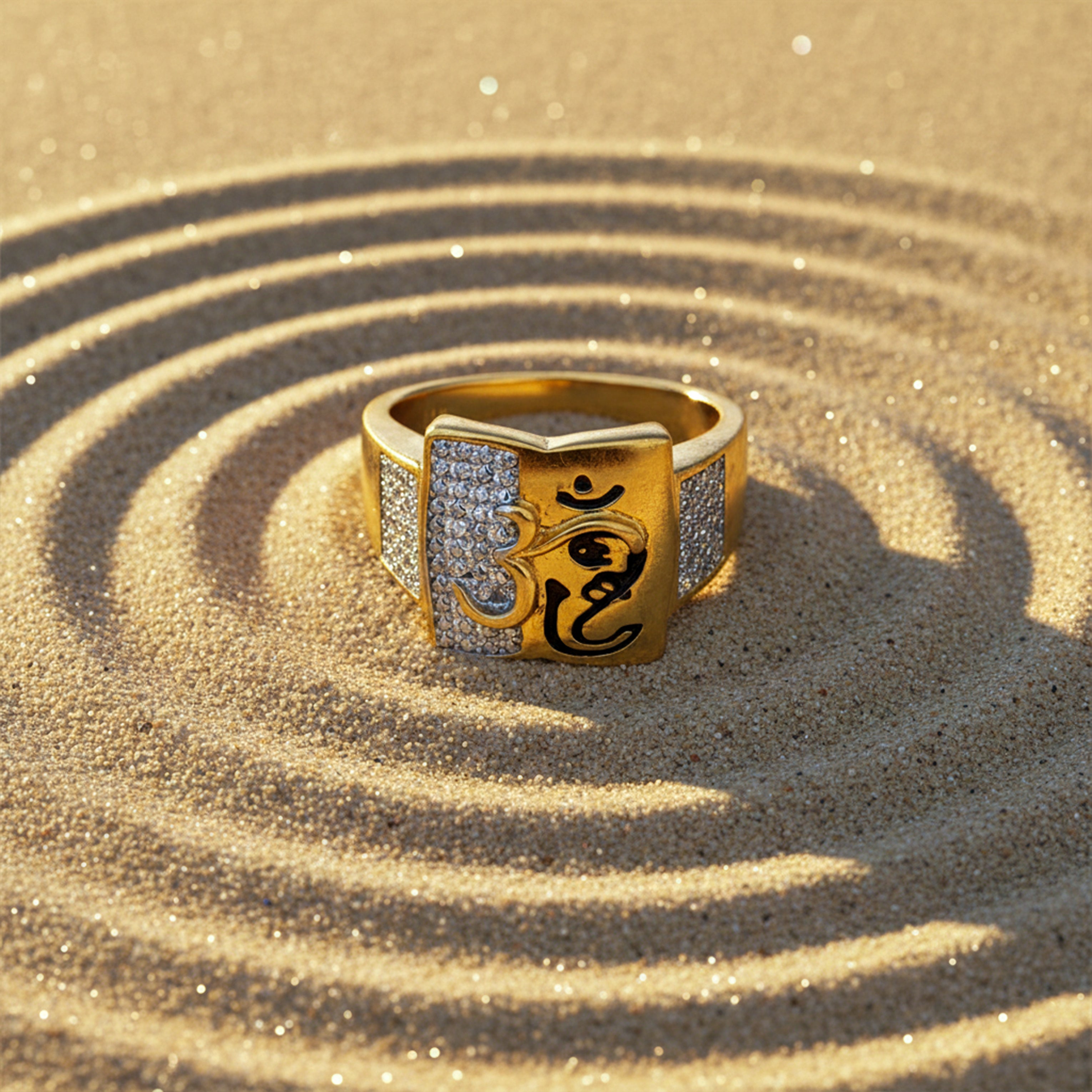 Om Power Gold Ring